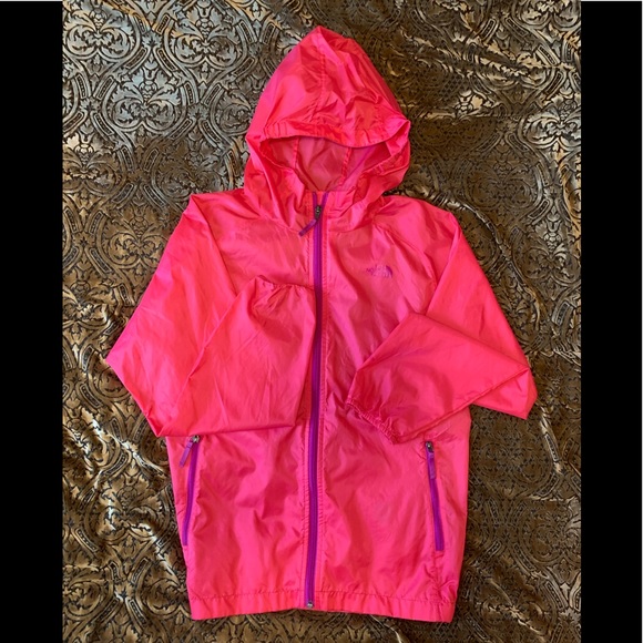 Girl Pink North Face Lightweight Rain Jacket XL 18 - Picture 1 of 14